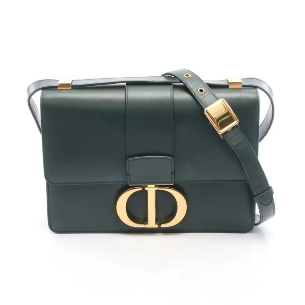 Christian Dior Montaigne Shoulder Bag Leather Green